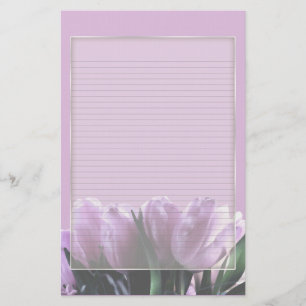 Papelaria Tulipas púrpuras Papel de Nota Vinculada Opcional