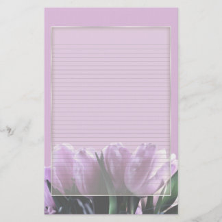 Papelaria Tulipas púrpuras Papel de Nota Vinculada Opcional