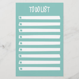 Papelaria Turquesa Blue White Simple Girly To Do List