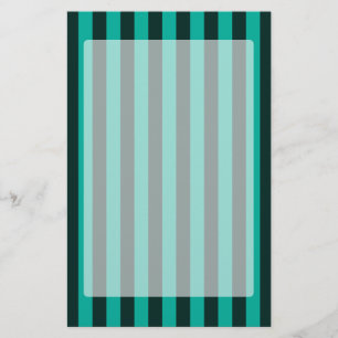 Papelaria Turquesa Peacock Vertical Stripes