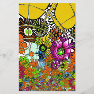 Papelaria Última Arte de Design de Padrão Floral Colorida In