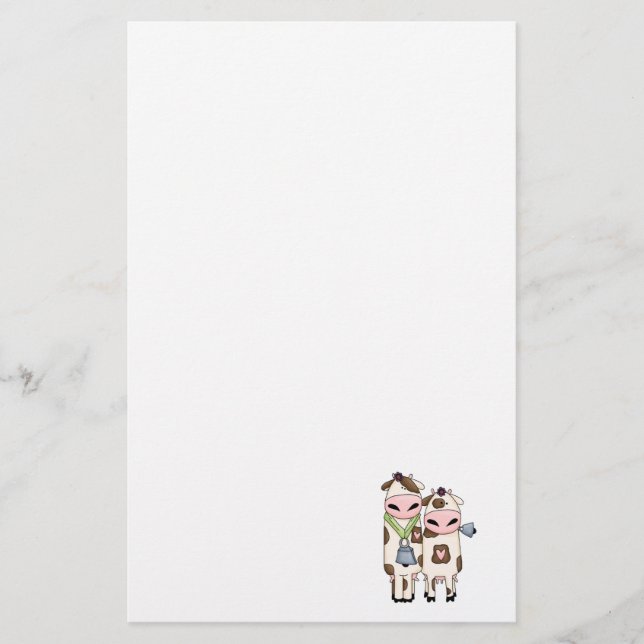 Papelaria um casal de vacas fofinhas (Frente)