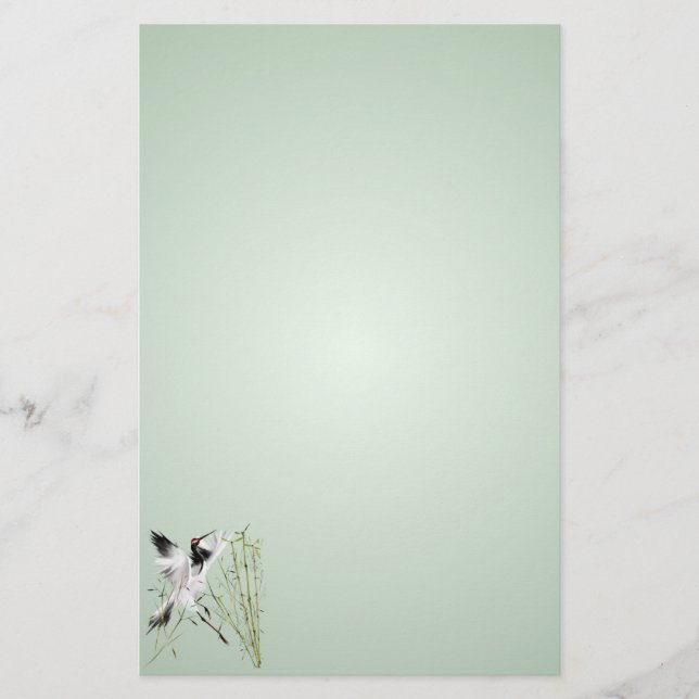 Papelaria Um guindaste no papel de carta de bambu (Frente)