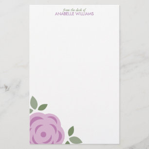 Papelaria Única flor da lavanda personalizada