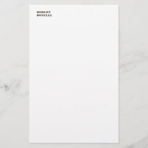 Papelaria Único Moderno Preto Branco Seu Nome Minimalista