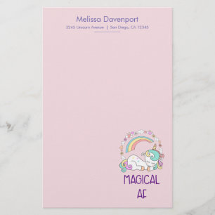 Papelaria Unicórnio engraçado AF mágico com decorações
