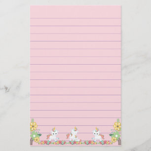 Papelaria Unicórnios bonitos e florais