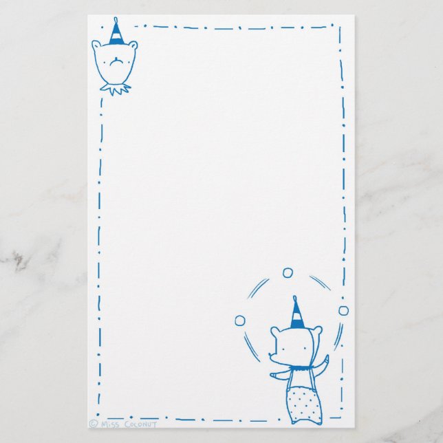 Papelaria Urso de mnanipulação do circo (Frente)