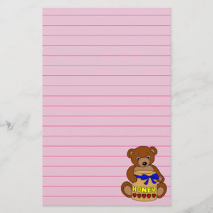 Papelaria Urso de Teddy e Jar de Mel