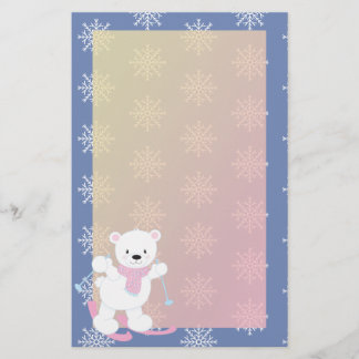 Papelaria Urso Polar Adorável Esquiante