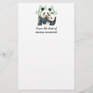 Papelaria Ursos de Panda Bonitos Aquecendo