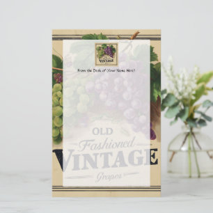 Papelaria Uvas de moda antiga, vinho púrpura e vinho preto