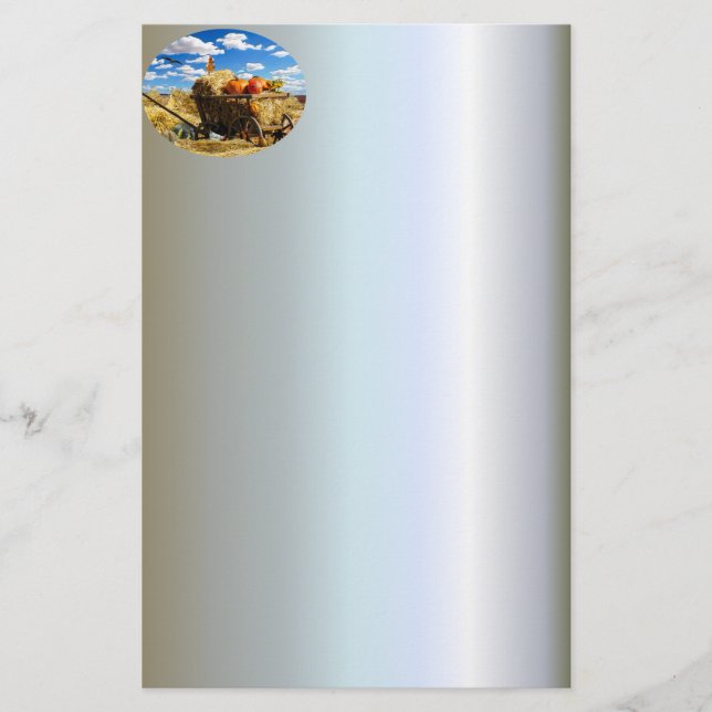 Papelaria Vagão de Palha de Ação de Graças no Campo (Frente)