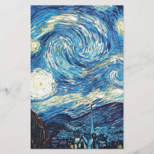 Papelaria van gogh na noite estrelada de 1889 Vintage Art