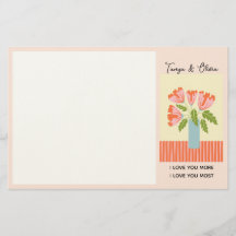 Vaso de flores rosa e verde Design