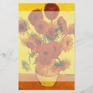Papelaria Vaso de Vida Contínua com 15 Girassóis Vincent v