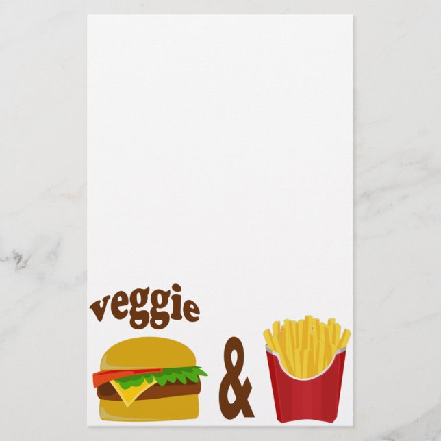 Papelaria Veggie Burger e Fries (Frente)