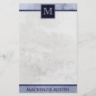 Papelaria Velvety Indigo Damask   Barroco Grunge Midnight