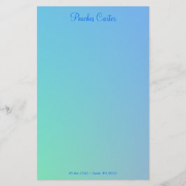 Papelaria Verde Aqua Azul Ombre Suave