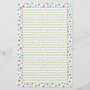 Papelaria Verde azul das bolinhas Pastel da aguarela