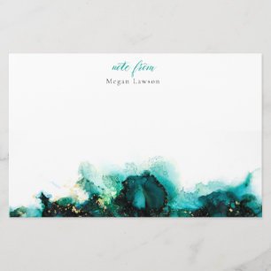 Papelaria Verde de tinta moderna - Uma nota de Design