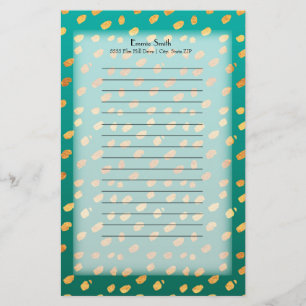 Papelaria Verde personalizado e Dourado com translúcido