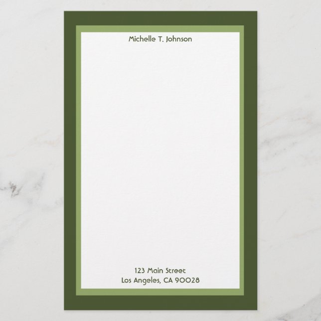 Papelaria verde simples (Frente)