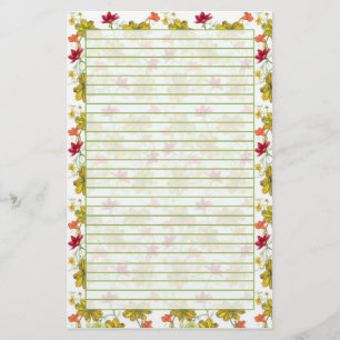 Papelaria Verde vermelho amarelo dos Wildflowers da aguarela