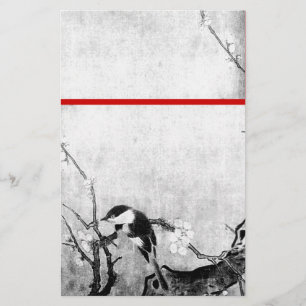 Papelaria Vermelho branco do preto da ÁRVORE do PÁSSARO E