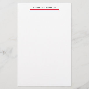 Papelaria Vermelho Branco Profissional Simples Minimalista