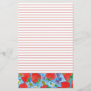 Papelaria Vermelho das abelhas dos mirtilos das morangos