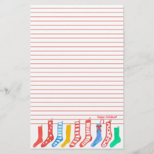 Papelaria Vermelho das meias do Natal boas festas alinhado
