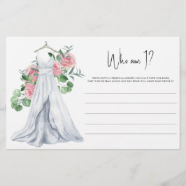 Papelaria Vestido de casamento - Quem sou eu jogo de Chá de