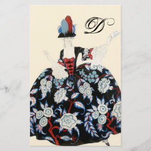 PAPELARIA VESTIDO FLORAL DE LADY/MONOGRAMA DE FASHION DE BEL