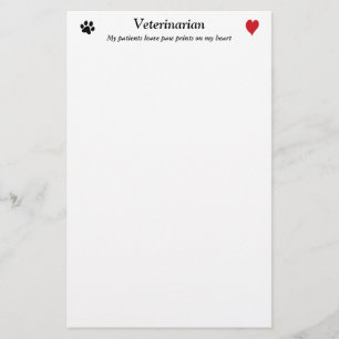 Papelaria Veterinário - impressões da pata em meu coraçã
