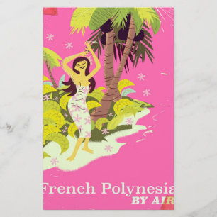 Papelaria Viagens vintage da Polinésia Francesa