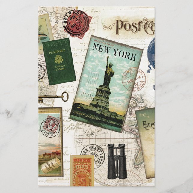 Papelaria Viagens vintage moderna (Frente)
