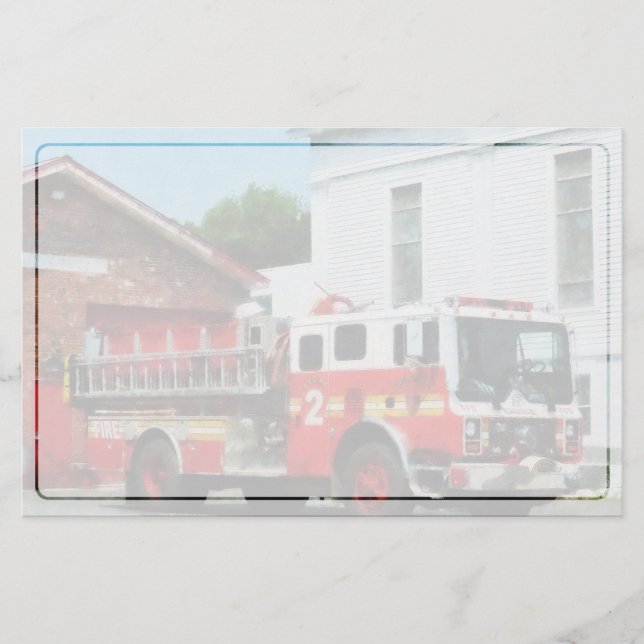 Papelaria Viatura de incêndio na frente do quartel dos (Frente)