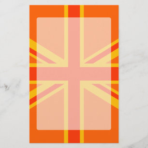 Papelaria Vibrant Orange Union Jack British Flag Swag