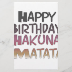 Papelaria Vibrante Feliz Aniversário Hakuna Matata Design