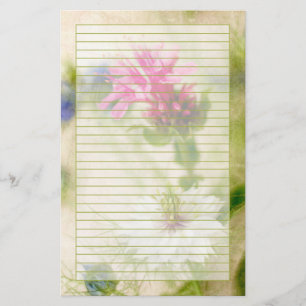 Papelaria Victorian cor-de-rosa da fotografia da flor de