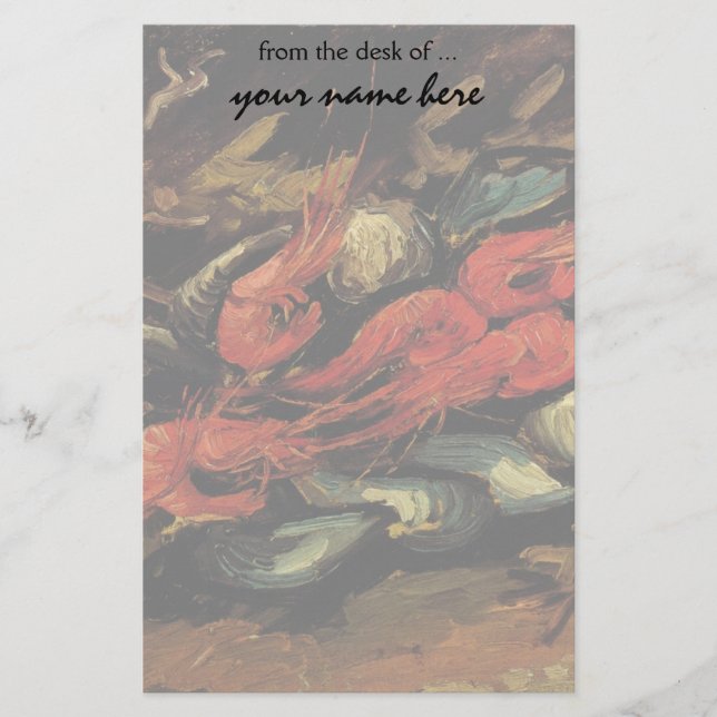 Papelaria Vincent van Gogh - Mexilhões e Camarões Ainda Vivo (Frente)