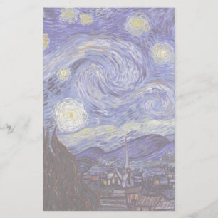 Papelaria Vincent Van Gogh Starry Night Vintage Fine Art