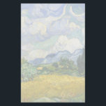 Papelaria Vincent Van Gogh Wheat Field com Cyprestes<br><div class="desc">Belo trabalho de arte de 1889 pelo famoso pintor Vincent Van Gogh,  um dos meus artistas favoritos do período impressionista. Este papel de carta do impressionismo apresenta ciprestes verdes altos e colocados contra bonito nuvens girando sobre um campo de trigo.</div>