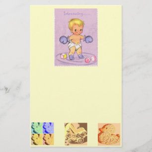 Papelaria Vintage Baby Announce/Boxing Glove