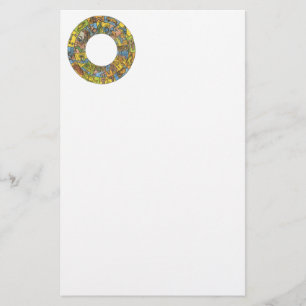 Papelaria Vintage celestial, roda astrológica do zodíaco