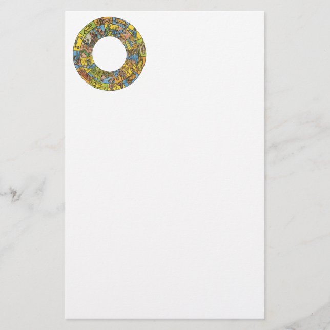 Papelaria Vintage Celestial, Roda Zodiac Astrológica (Frente)