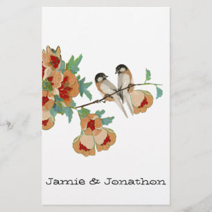 Papelaria Vintage Cherry Blossom Love Bird Peach
