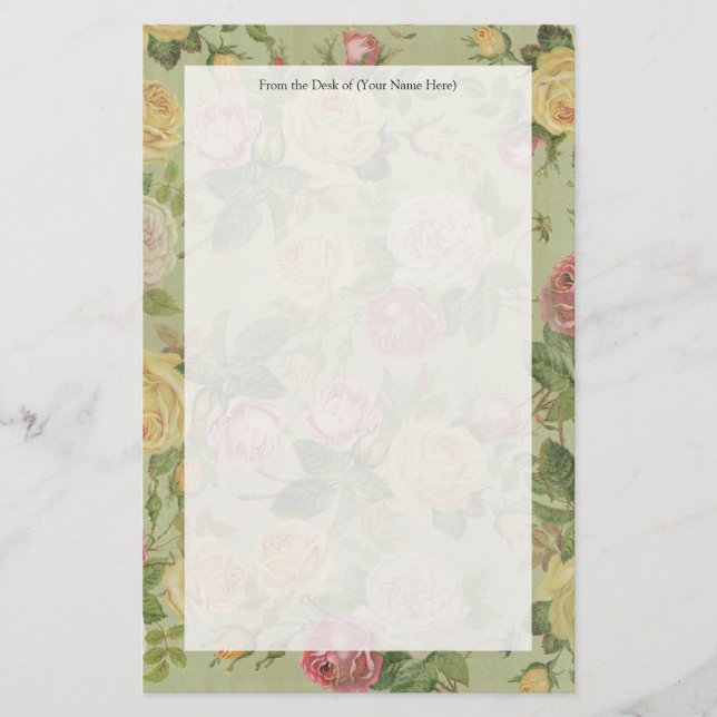 Papelaria Vintage Country Weathered Floral (Frente)