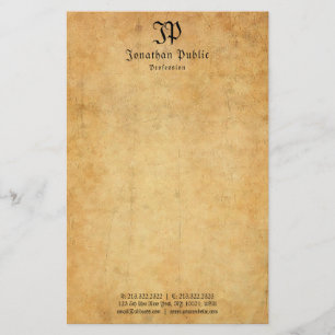 Papelaria Vintage elegante do modelo do monograma da escrita